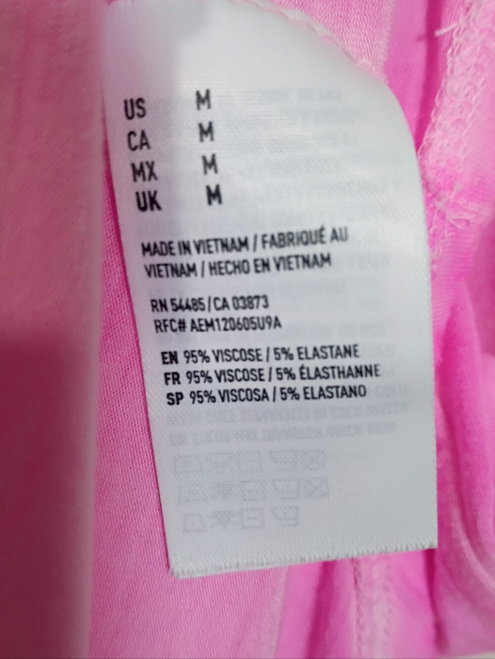 American Eagle Neon Pink 3/4 Sleeve Scoop Neck Top - Picture 6 of 6
